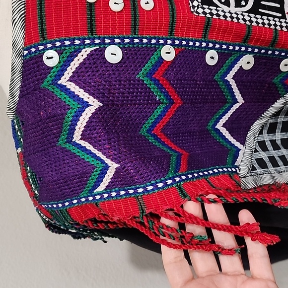 Art to Wear Upcycled Long Line Jacket Colorful Vintage Lagenlook Women's size M - Picture 13 of 16